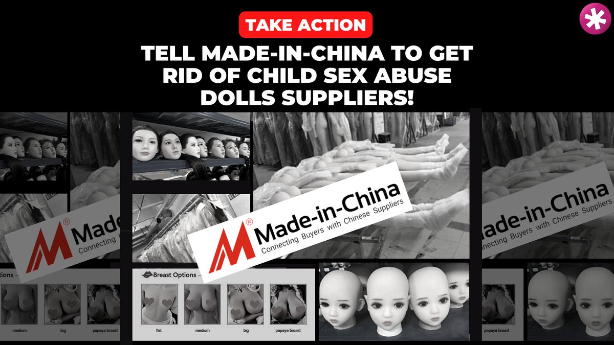 CollectiveShout's tweet photo. Tell @madeinchina_b2b to ban all child s*x abuse doll suppliers permanently. Leave a comment or send them a message:
Facebook https://t.co/QP9bjCP30D
Instagram https://t.co/m8i9TkMLYY
LinkedIn https://t.co/tjeitohtSw
Twitter https://t.co/zT4rTR9kr3
Email: jxs@made-in-china.com https://t.co/H8uoagHIf3