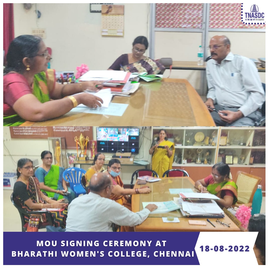 tnasdcl's tweet photo. MOU Signing Ceremony at Bharathi Women's College, Chennai - 18.08.2022

#mou #ceremony #bharathiwomenscollege #chennai https://t.co/y9GzY4qgBW