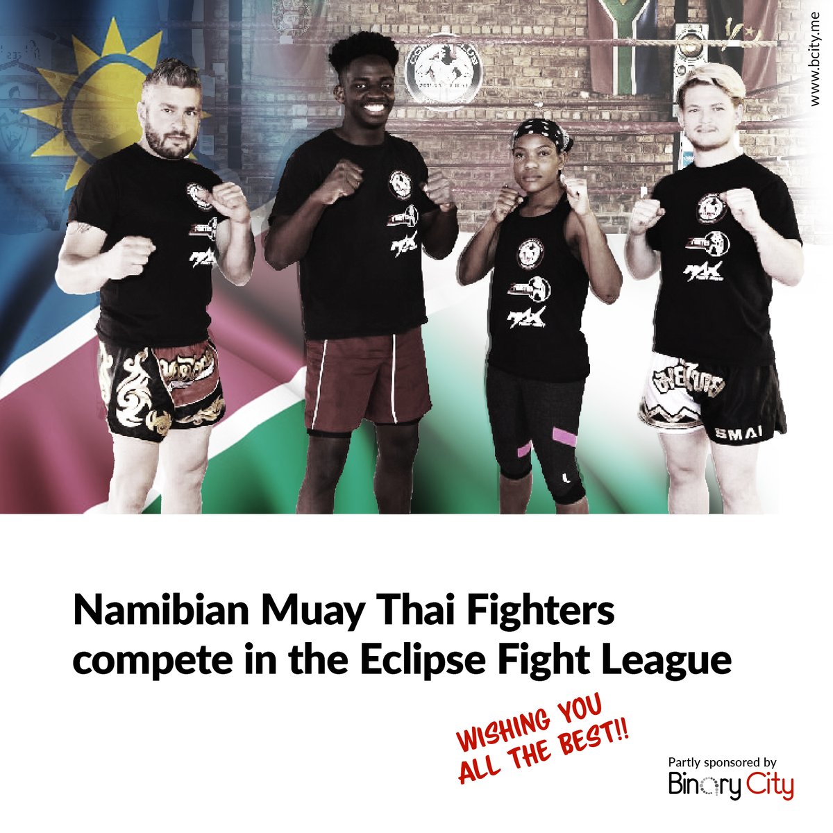 binary_city's tweet photo. Three incredible Namibian Muay Thai fighters from Combat Club Windhoek will be competing this weekend in South Africa at the Eclipse Fight League.
Read more: https://t.co/NFHy8ELh6J
#yougotthis #GoingForTheTitle #namibianmuaythaifighters #combatclubwindhoek #binarycity https://t.co/aFK9qq45yM
