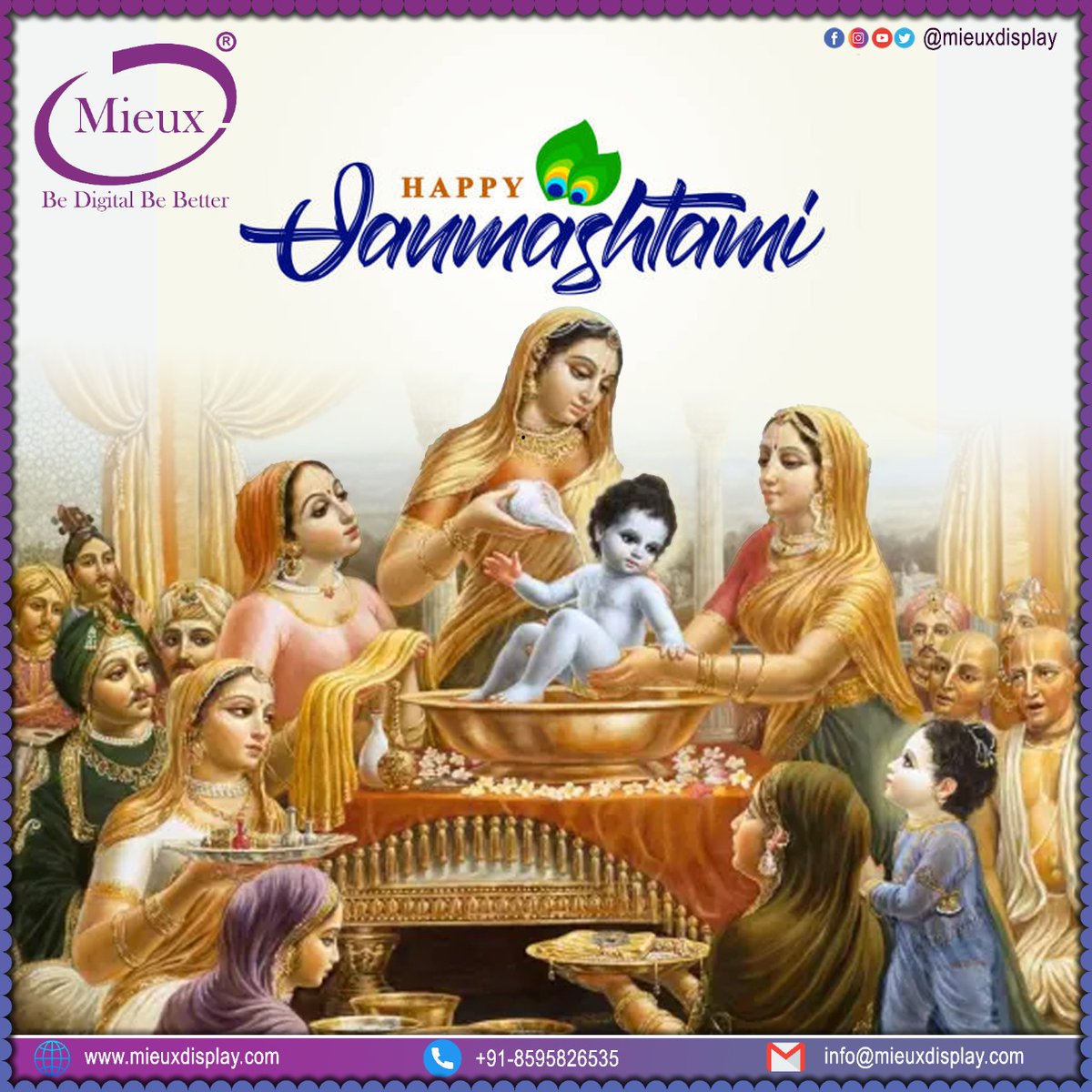 mieuxdisplaypv1's tweet photo. May Lord Krishna steal all your tensions and worries on this Janmashtmi! And give you all the love, peace and happiness! Happy Krishna Janmashtami.
#MieuxDisplay #Delhi #janmashtmi #janmashtami #krishna #janmashtamispecial #festivevibes #festivals #kanha #laddugopalji https://t.co/uF9Txi1uWS