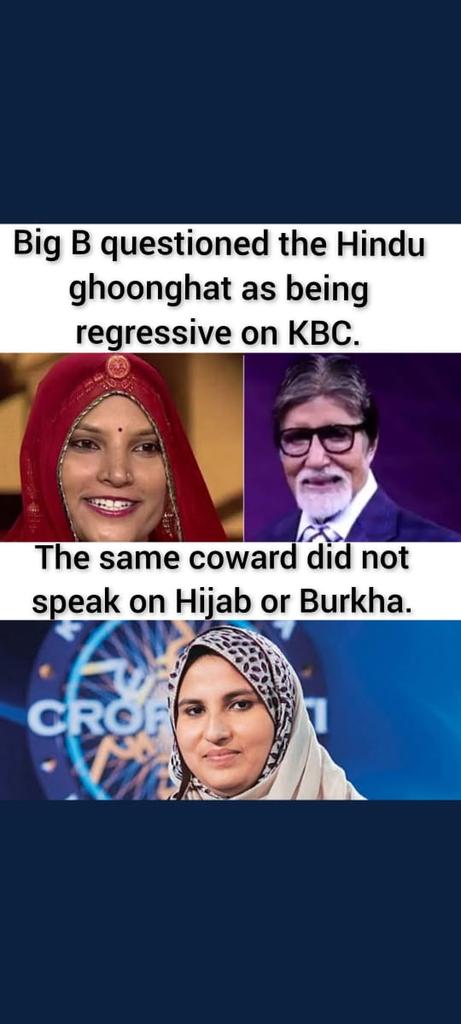 Ninja0179048354's tweet photo. ... #Coward...
@SrBachchan #BoycottKBC
#BoycottSoniTV
#BoycottLaalSinghChaddha
#BoycottbollywoodForever
#BoycottLalSinghChaddha
#BoycottRakshaBandhanMovie https://t.co/nFE6hmI6C5