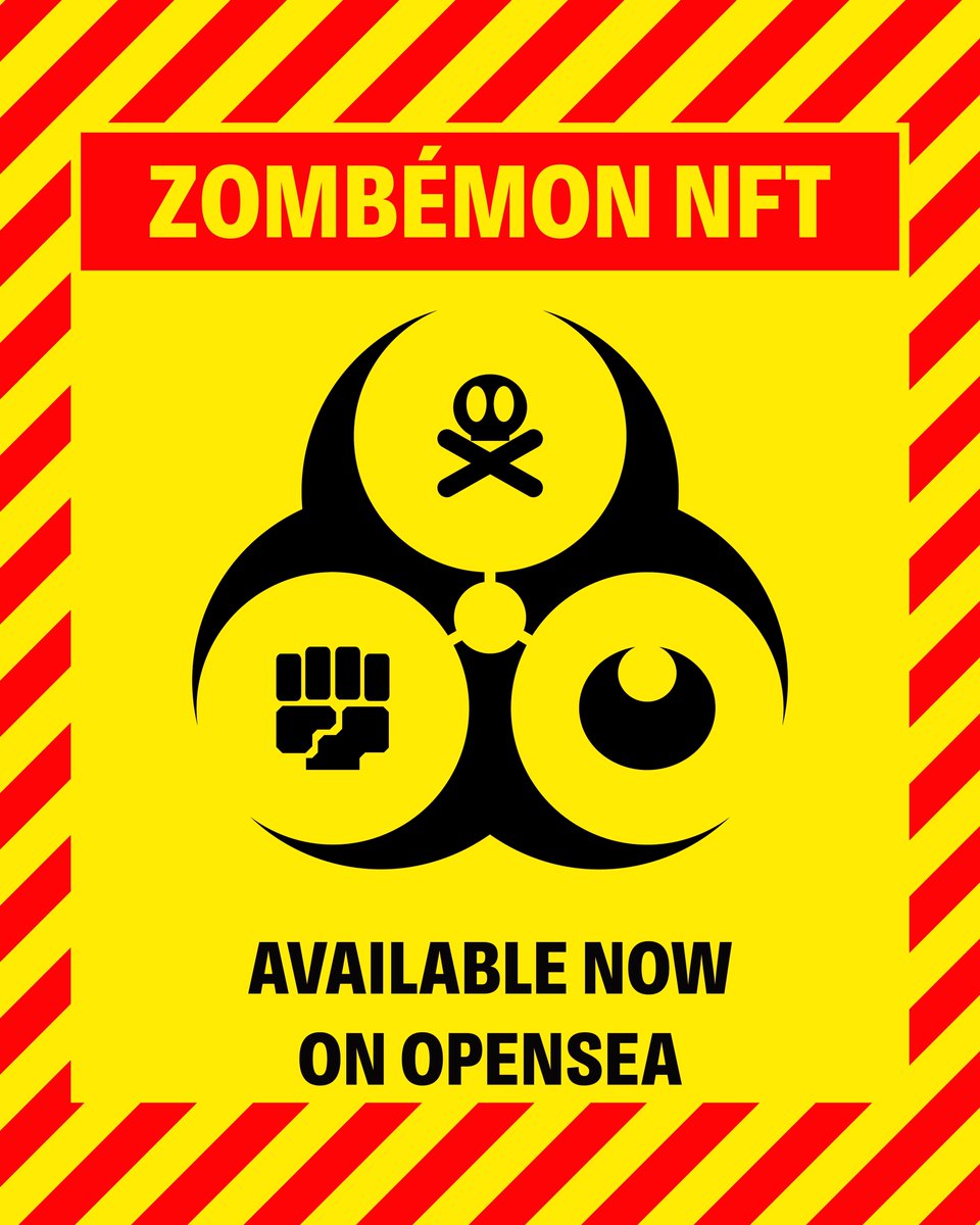 ZombemonNFT's tweet photo. #ZombemonNFT is out now!

All 151 Gen 1 #zombemon are available on #opensea 
https://t.co/P2XskDDPMm

#NFTs #nft #NFTCommunity #nftart #nftcollector #nftdrop #NFTGiveaway #pokemon #pokemoncommunity #pokemontcg #pokemongo #PokemonWorlds #crypto #cryptocurrency #ETH #Trending https://t.co/zdsXZkSjTy