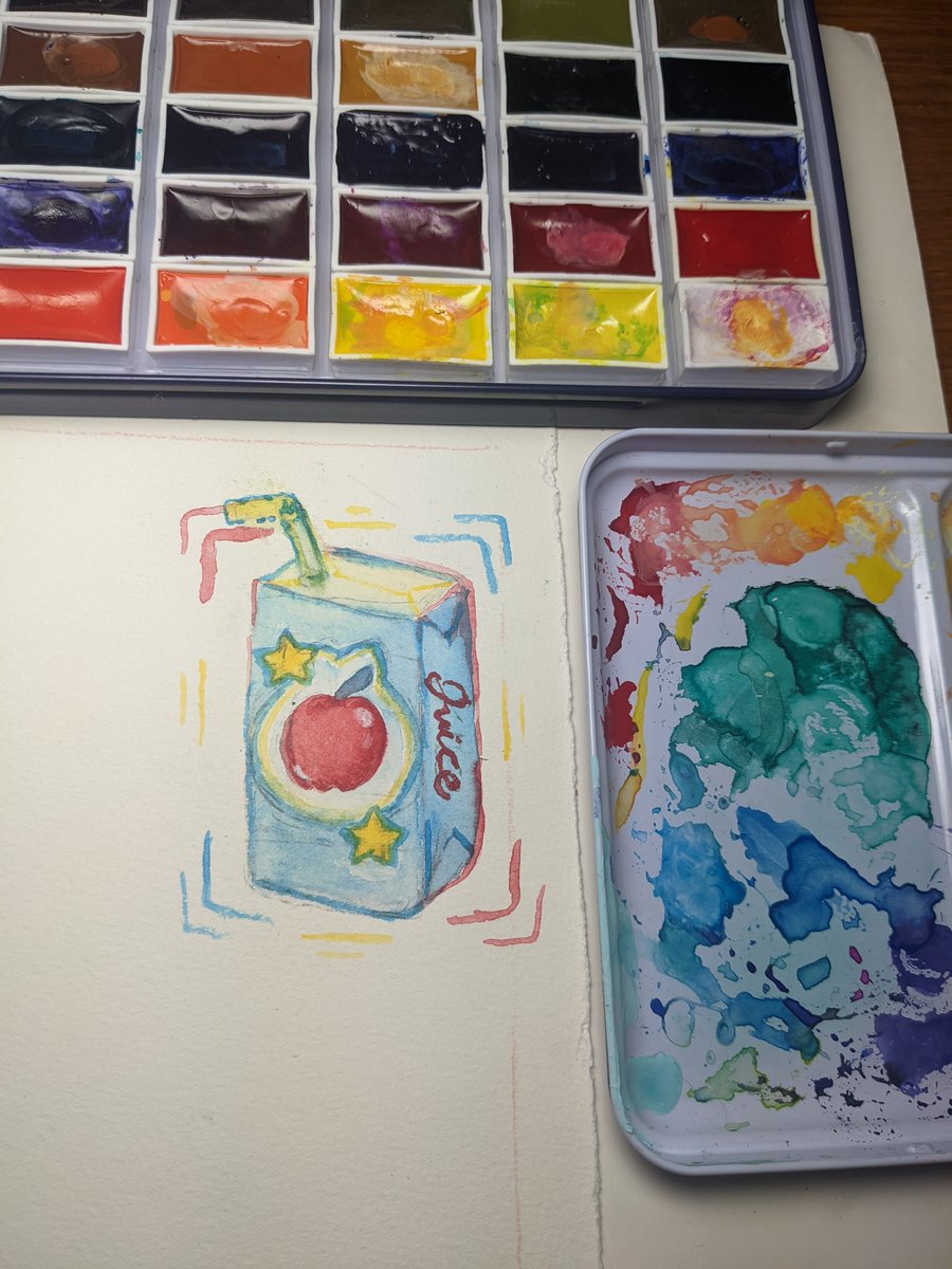 Lilstinkybug's tweet photo. juicy juice watercolor 🎨🍎 https://t.co/ZjHMvhvxcI