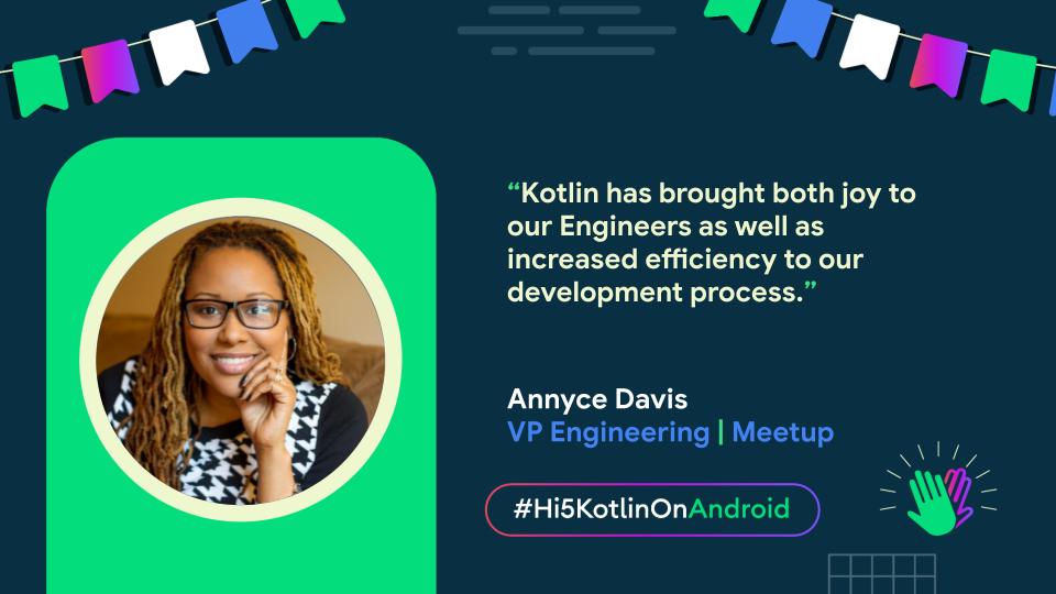 brwngrldev's tweet image. Can't believe it's been five years already.🤯 Getting to work with #Kotlin to develop #Android applications has transformed how we do business. 💯 #Hi5KotlinOnAndroid