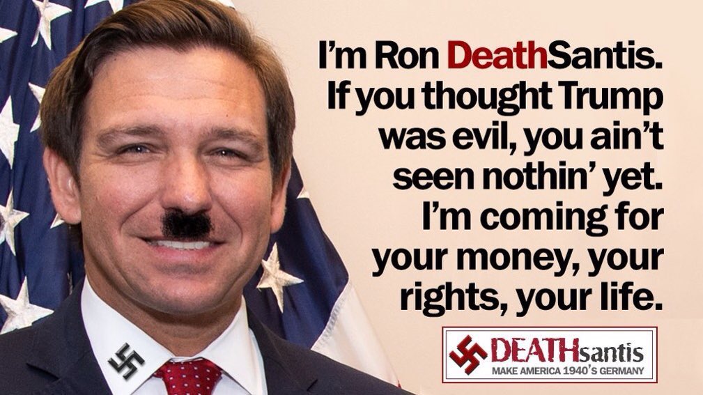eileenvan55's tweet photo. FL. Gov. DeSantis is holding a press conference telling us he now has a squad of voting police.
In the next breath says FL. had a great voting record last year, only 20 people cheated.
So,why the police Guv?
To intimidate people?!
#ONEV1 #DemCastFL #DemVoice1 #wtpBLUE https://t.co/ZR9oIIp52z