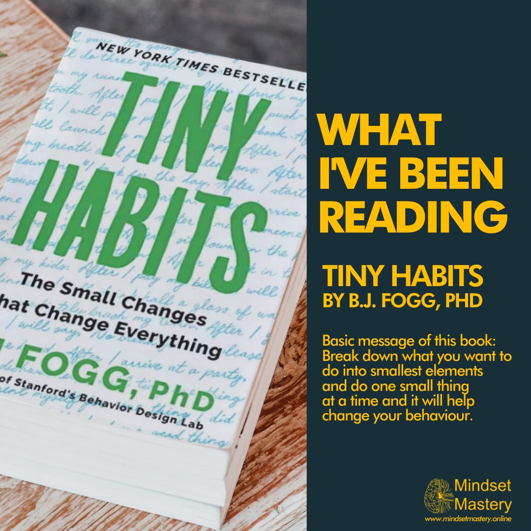 DarrenFleming's tweet photo. Have you read Tiny Habits by @bjfogg 
This book breaks down what you want to do into smallest elements and then teaches you to do one small thing at a time. Highly recommended! https://t.co/WLfhR1wy0e