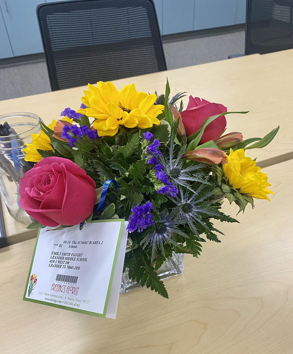 My favorite tradition- flowers from my dad for the first week!!