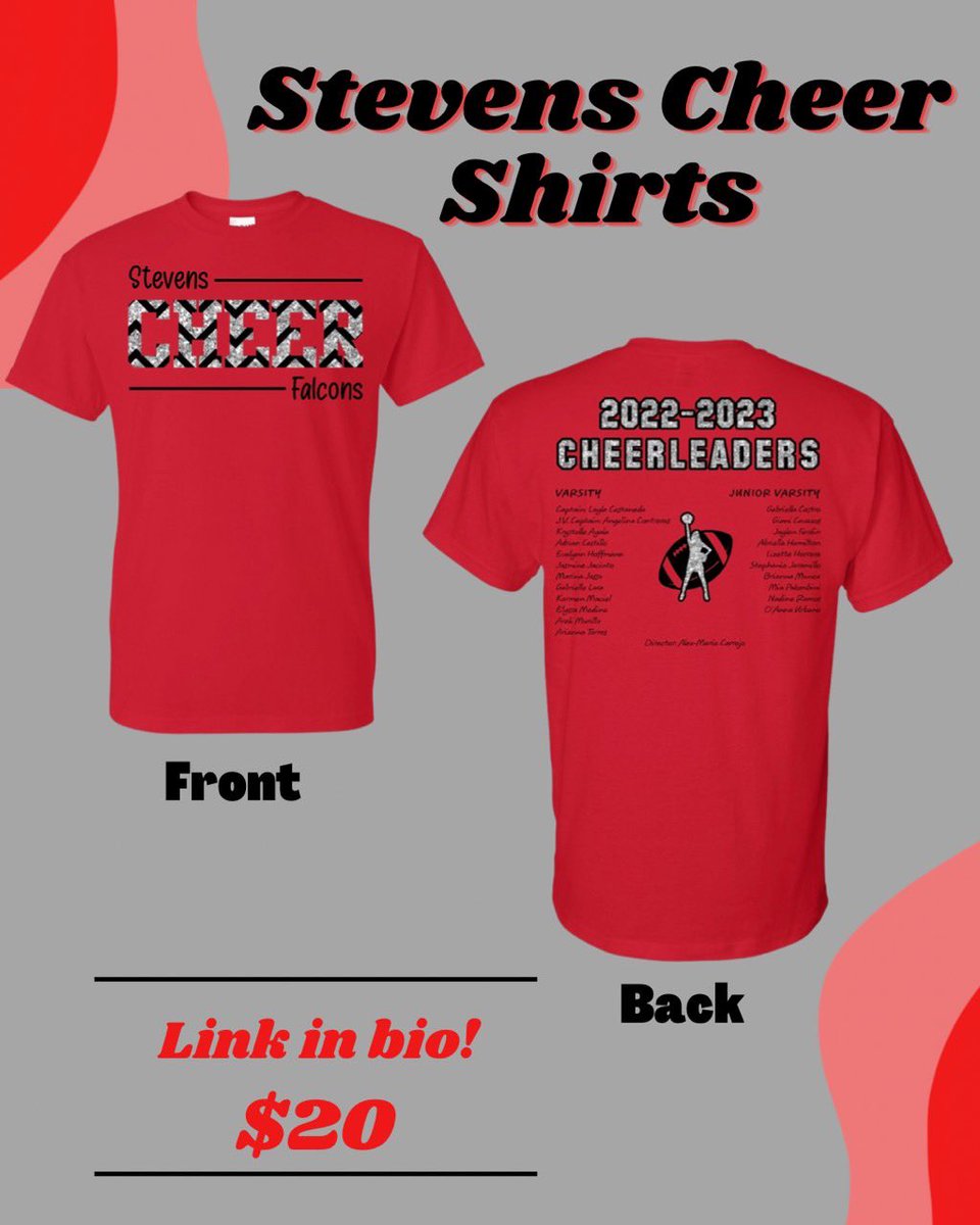 Hey Falcons, support Cheer in our T-shirt fundraiser! Don’t forget to mention a cheerleader at checkout, link in bio! #gofalcons🏈