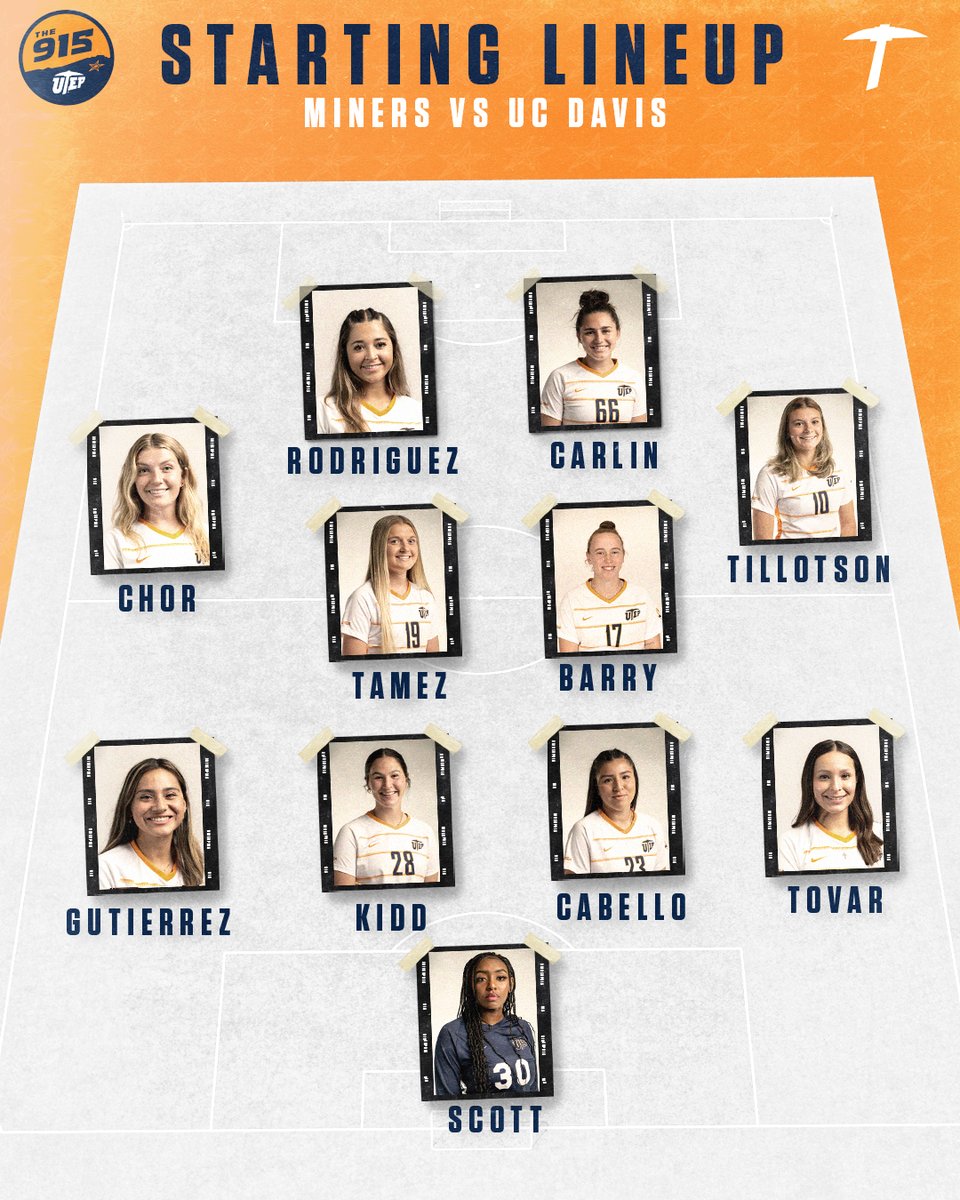 UTEPSoccer's tweet photo. Your starting lineup for the home opener vs. UC Davis 🤙

#RiseUp915 | #PicksUp https://t.co/7w7bURaDFV