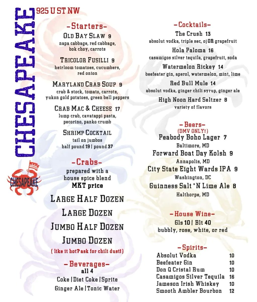 chesapeakewdc's tweet photo. Menu's up, Resy's live, and we're all ready for our Grand Opening on Friday at 4PM‼️ See you soon!
🦀🦀🦀🦀🦀🦀🦀🦀🦀🦀🦀🦀

https://t.co/4xaJJU3AZZ

📸 @KarlinVillondo https://t.co/Fq5n2iQ4Hp