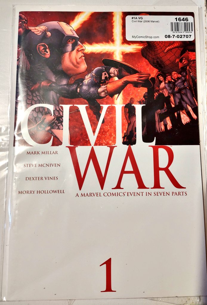 JCKillpack's tweet photo. I bought the @Marvel #CivilWar run from 2006 a few years back. I never read them. Tonight's the night. #ComicsRule https://t.co/ayn5UM44FV