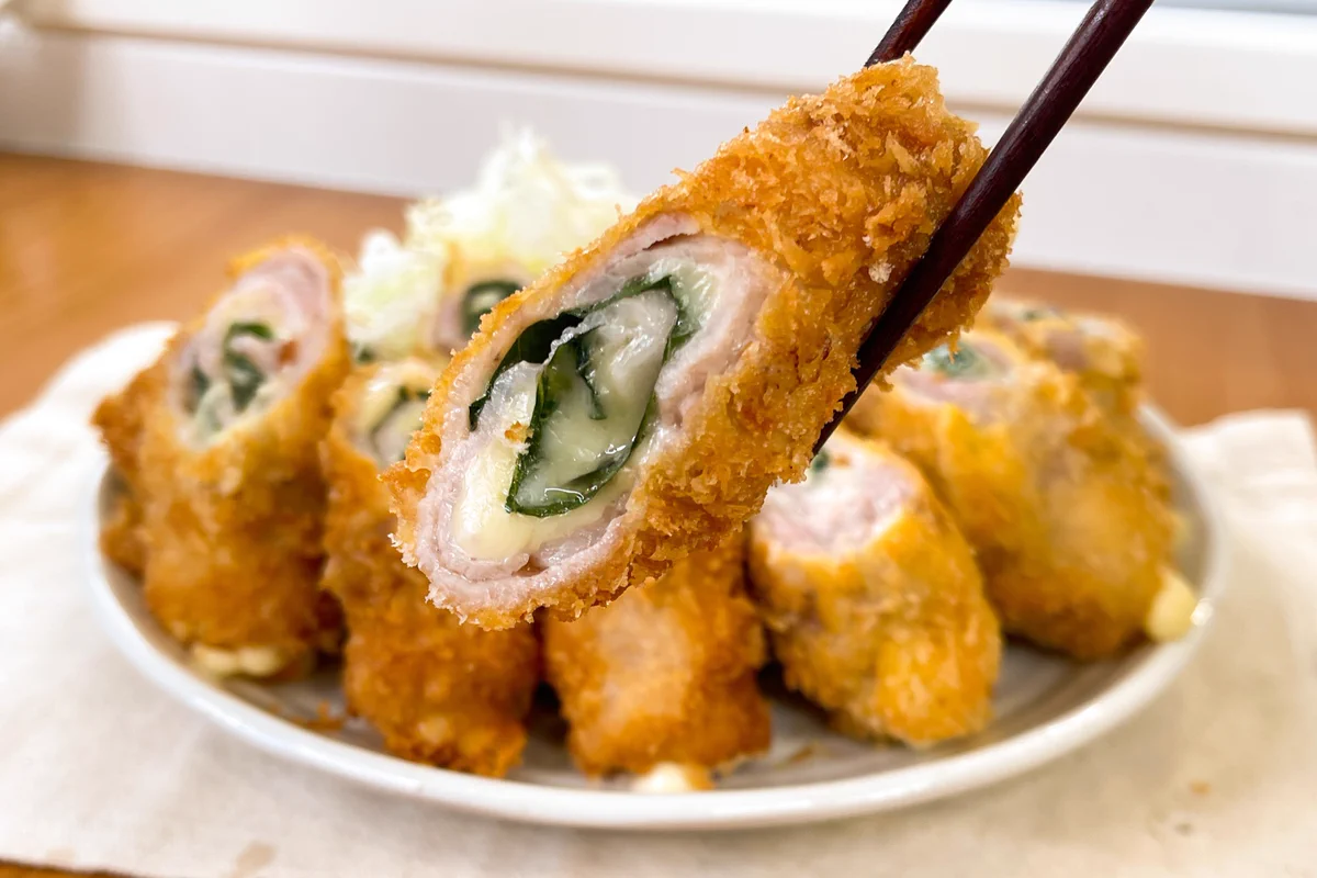これがまずいわけがない！大葉とチーズが最高な「豚バラミルフィーユカツ」。
