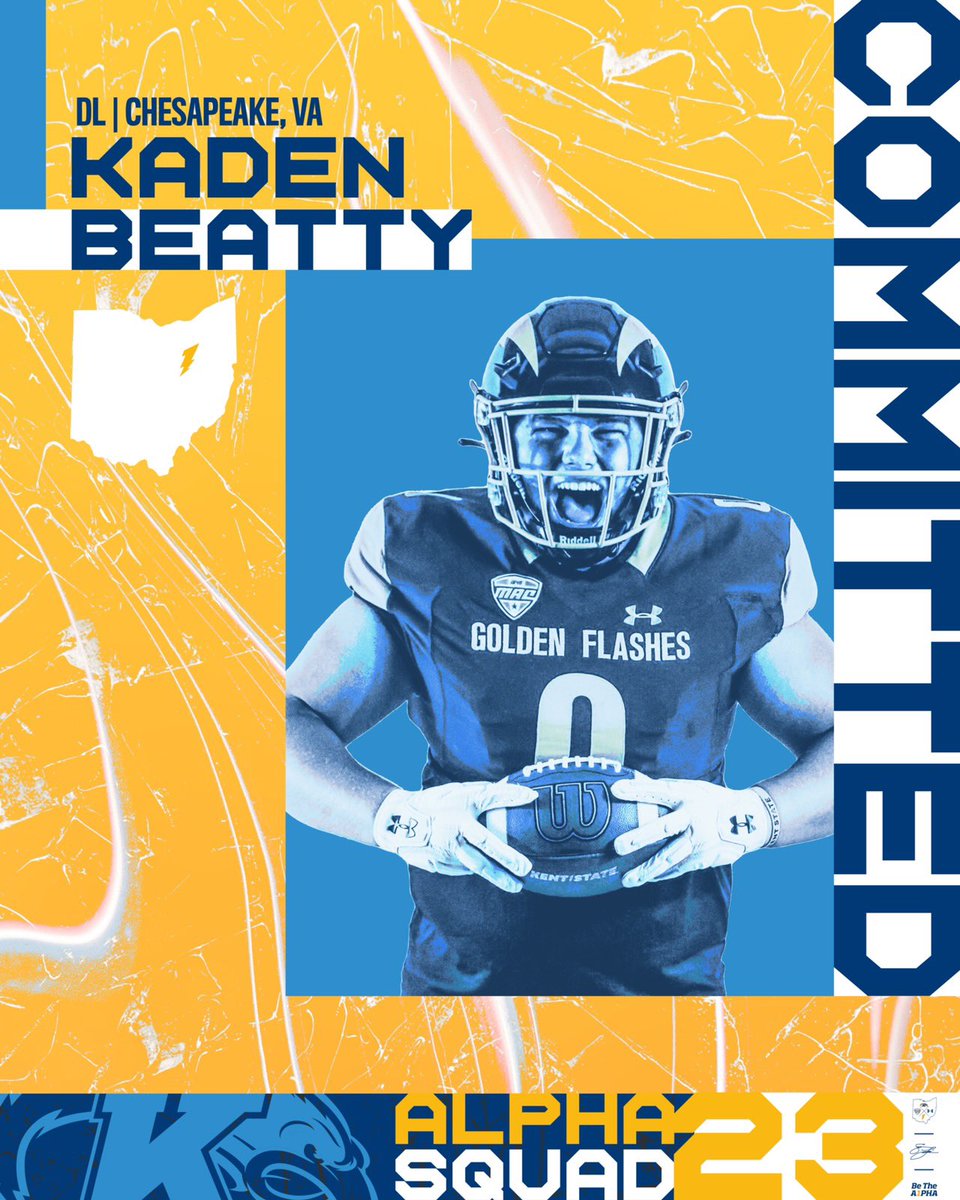 BeattyKaden's tweet photo. Kent State nation, let’s ride!!⚡️⚡️⚡️#Committed #AlphaSquad23 @KentStFootball @KentStFBRecruit @TheHC_CoachLew @Coach_Ferrell55 @Coach_Middleton @Coach_J_Johnson @ShoresFootball @BE1STRING @NaturalBodyz https://t.co/OOPQ2PjtPL