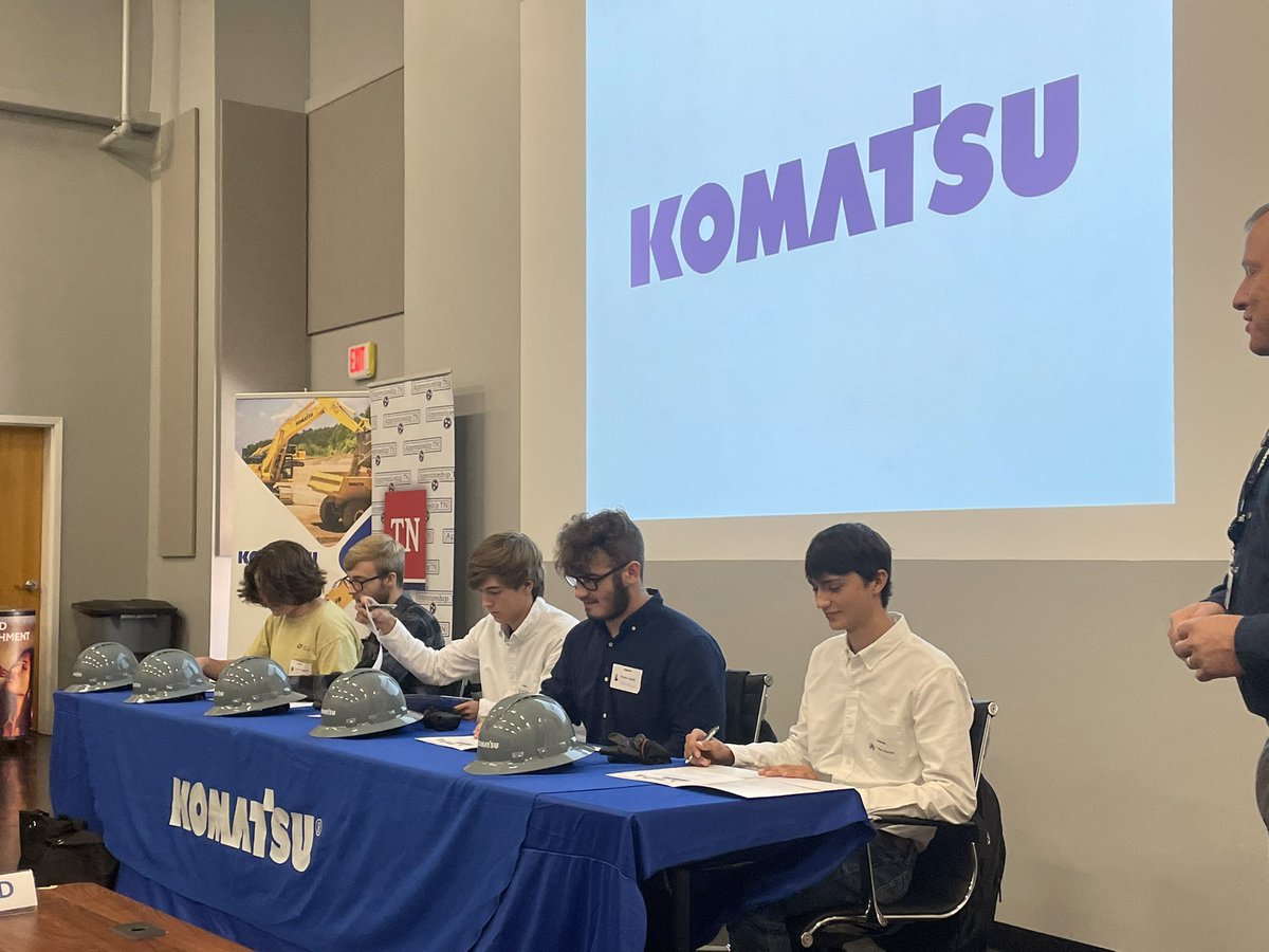 Such an exciting day for <a href="/hamcoschools/">Hamilton County Schools</a> and Chattanooga as we watched our first student (<a href="/RBHS_Lions/">Red Bank High School</a>) sign their Pre-Apprenticeship Contract with Komatsu! Great things ahead! <a href="/HCSfutureready/">Office of Future Ready Students</a>