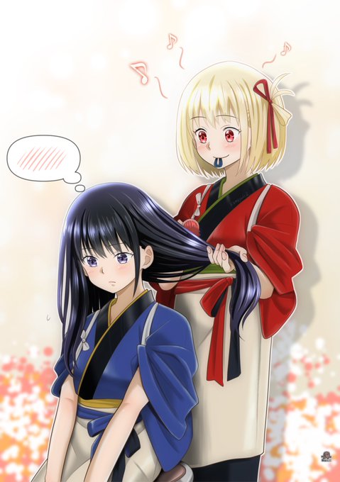 #リコリス・リコイル
#リコリコ
#ちさたき

たきなの髪の毛は千束が結ってあげてると聞いて 