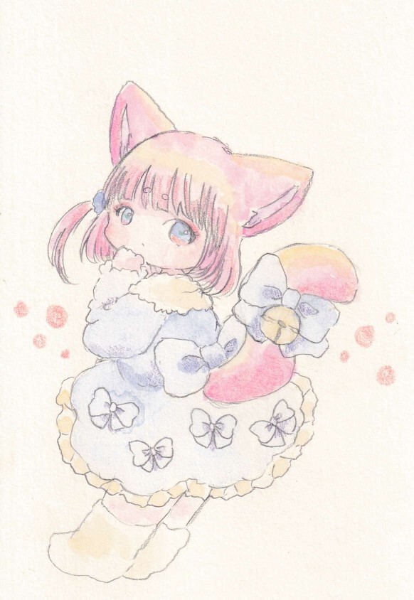 「りぼんちゃん。#イラスト #illustration #絵柄が好みって人にフォロ」|けだまのイラスト
