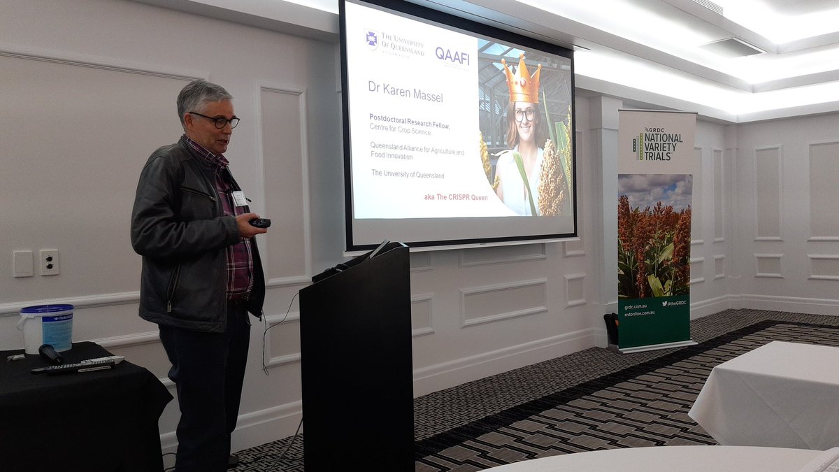 AusSORGM's tweet photo. Ian Godwin, on behalf of Karen Kassel, presents Sorghum's digestibility https://t.co/G7pMaU0GyK