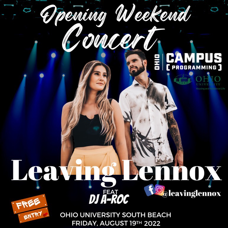 OU Involvement (@ohioinvolvement) on Twitter photo Welcome Back <a href="/ohiou/">Ohio University</a> Students!!! Join us Friday night for the South Beach Bash - presented by <a href="/OHIOInvolvement/">OU Involvement</a> and <a href="/OHIO_Housing/">OHIO Housing & Res Life</a> - featuring Australian Duo Leaving Lennox and DJ Aroc . Music - Free Kona Ice - Activities sponsored by Pepsi Scholars and <a href="/OhioGreekLife/">Ohio University SFL</a> Welcome Back <a href="/ohiou/">Ohio University</a> Students!!! Join us Friday night for the South Beach Bash - presented by <a href="/OHIOInvolvement/">OU Involvement</a> and <a href="/OHIO_Housing/">OHIO Housing & Res Life</a> - featuring Australian Duo Leaving Lennox and DJ Aroc . Music - Free Kona Ice - Activities sponsored by Pepsi Scholars and <a href="/OhioGreekLife/">Ohio University SFL</a>
