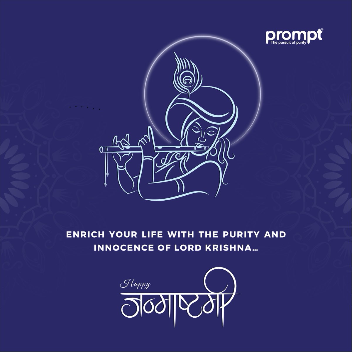 PromptDairyTech's tweet photo. Let’s celebrate the birth of Lord Krishna, whose purity and innocence filled our lives with peace and prosperity.
Happy Janmashtami! 

#Janmashtami2022 #Prompt #PursuitOfPurity https://t.co/CsYSkPcoBd