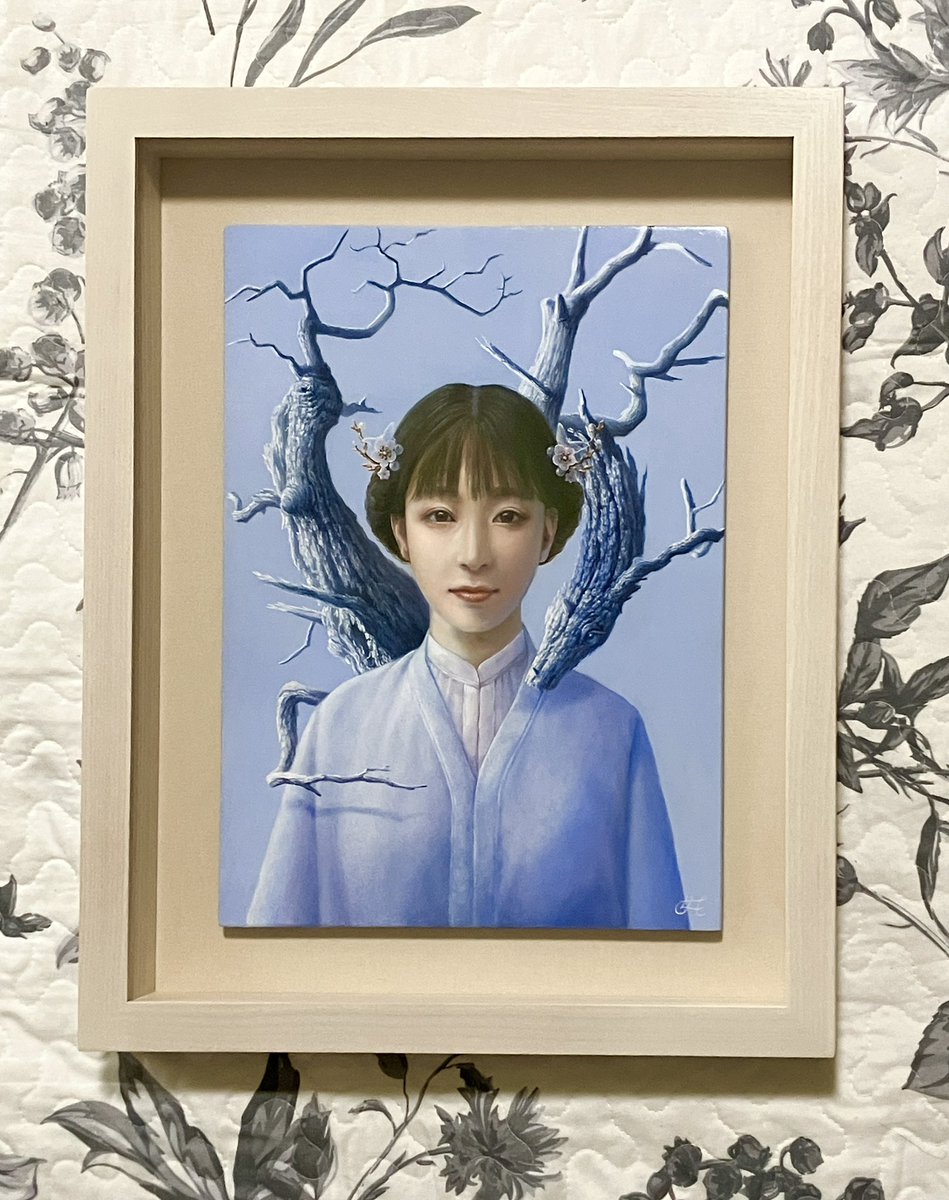 現代アート 油彩画 人物像 30の顔2022展に出品する作品です。 8月26日スタートです。 「清白」 F4