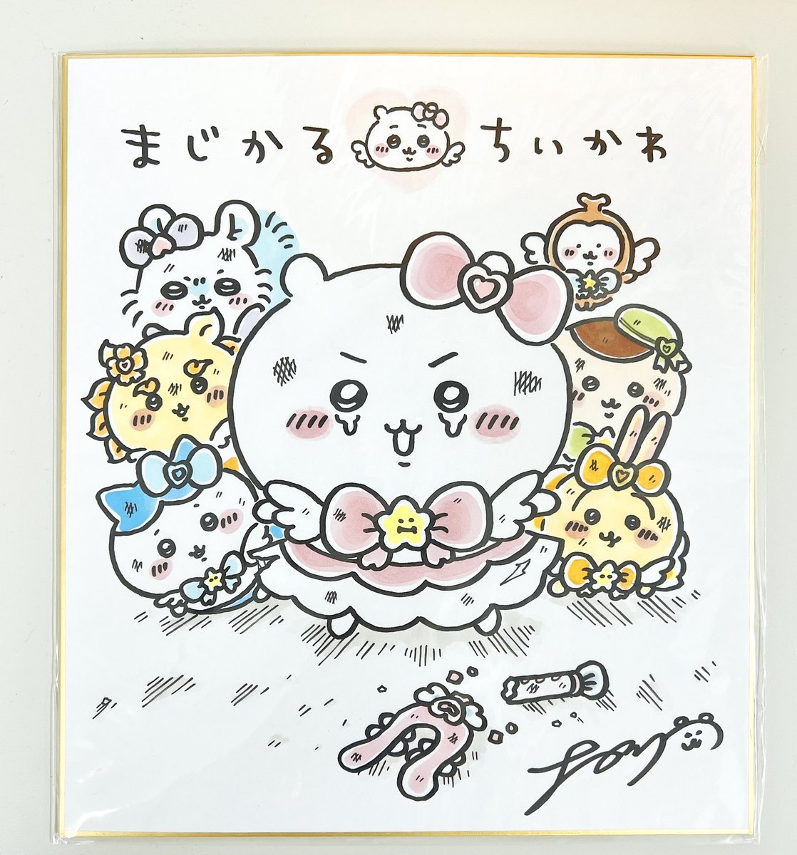 Hayate on Twitter: "RT @chiikawa_kouhou: 会場にてナガノさん直筆のイラスト色紙も展示しています🎨