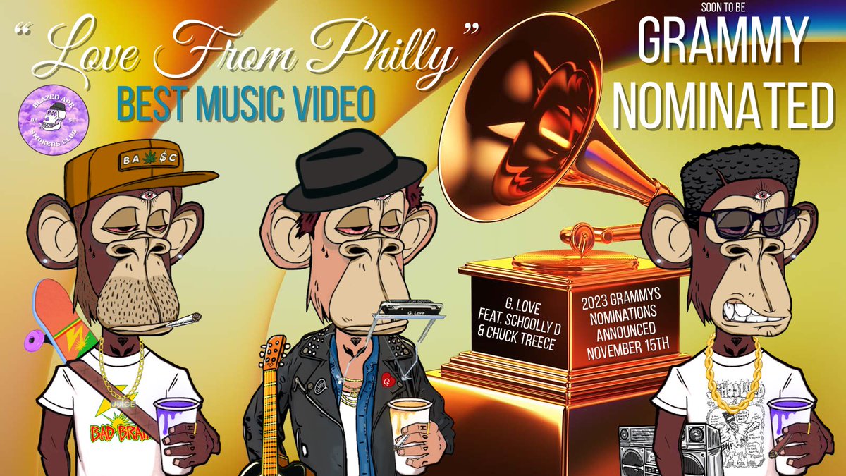 November 15th nominations for the 2023 Grammys will be announced &amp; our music video has been submitted for consideration <a href="/RecordingAcad/">GRAMMYS</a> 🔥🙌🔥 Let’s gooooooo!!
m.youtube.com/watch?v=sIgPOg…

 #BestMusicVideo #Grammy #GLove #BASC #BlazedApe #Nftcommunity