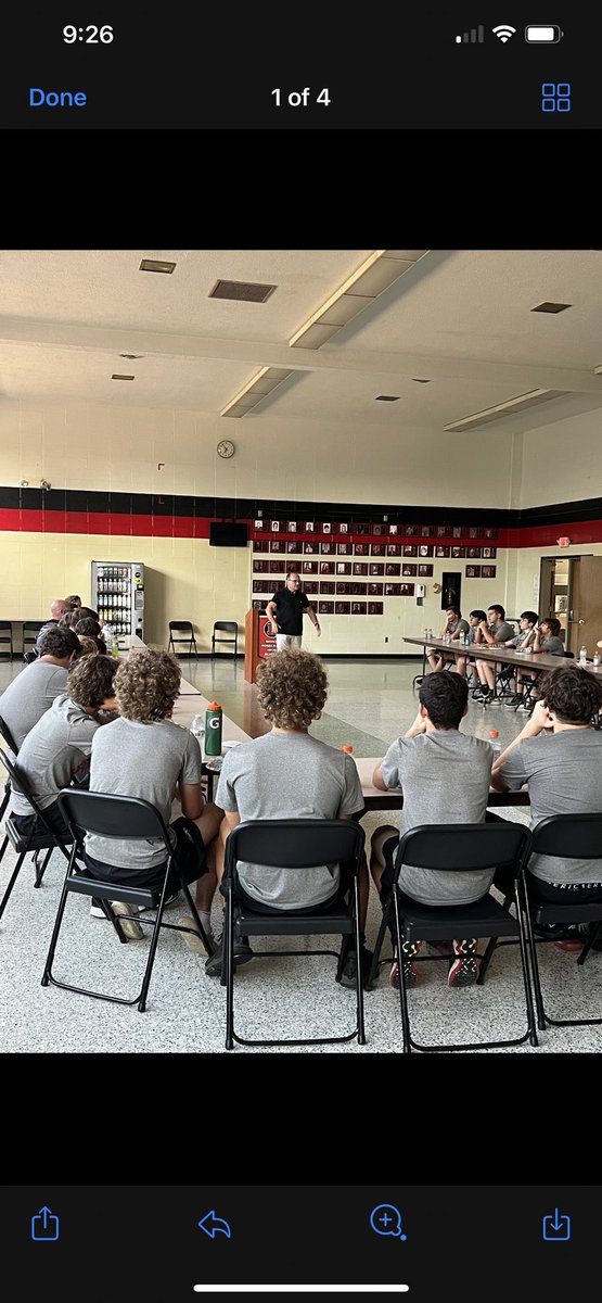 RosecransFootb1's tweet photo. Hall of Famer and former Bishop Rosecrans Head Coach Whit Parks delivery a great message ahead of tomorrow nights season opener at Portsmouth Sciotoville. Thank you coach! #BishopStrong https://t.co/t1BPB20yyK