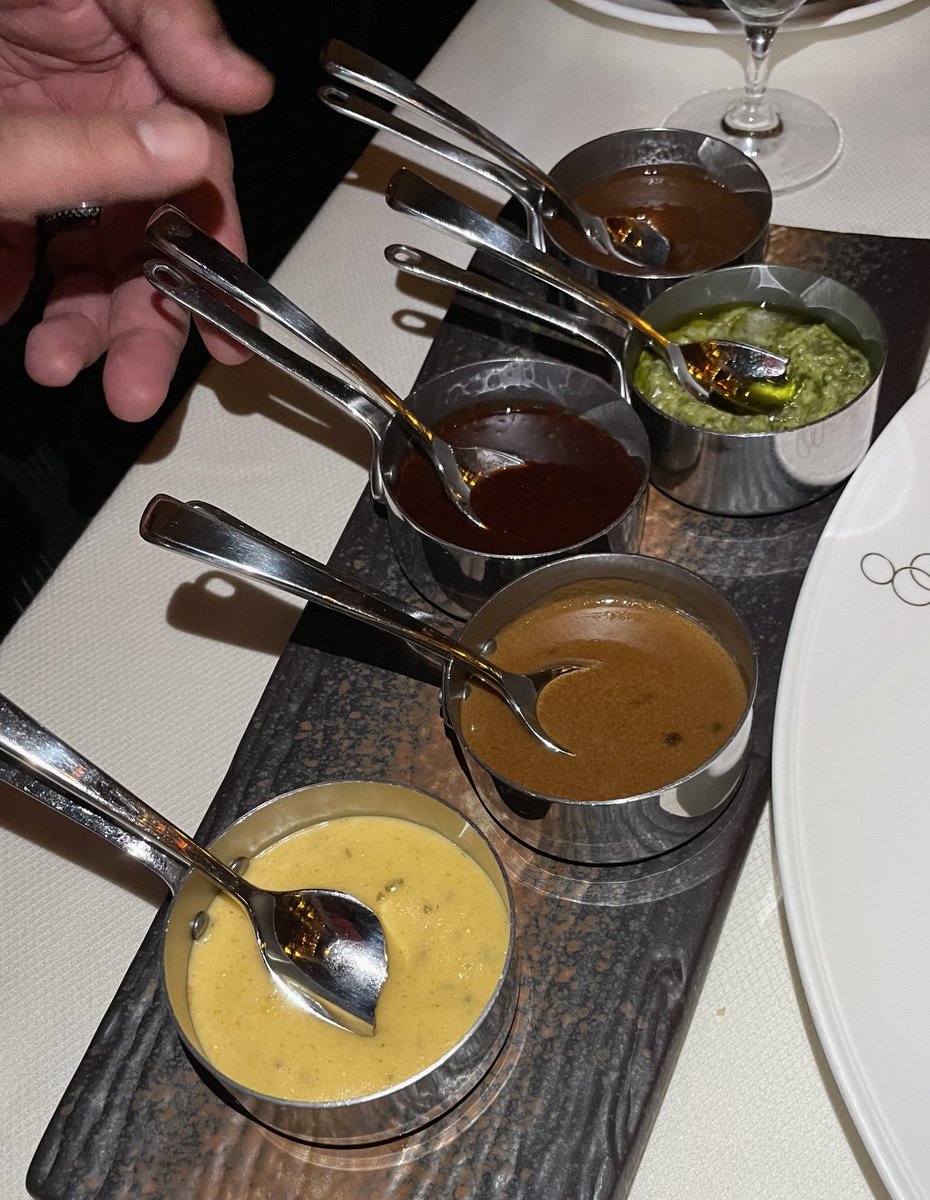 eatinglasvegas's tweet photo. I’ve been a sauce nut since 1967. Finally, the food world is catching up to me. #nosmudgezone #nodots #sauced #HalfBird #Scotch80Prime @Palms https://t.co/1JzqG5MibO