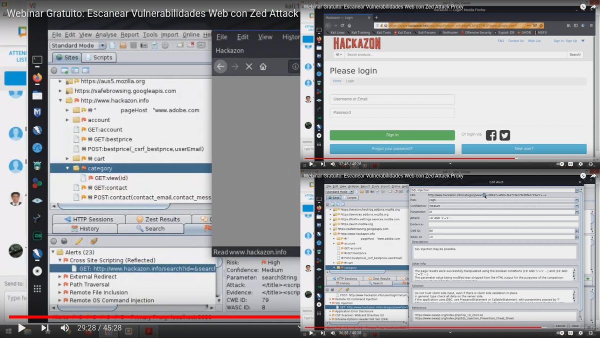 El Webinar Gratuito: "Escanear Vulnerabilidades Web con Zed Attack Proxy" está disponible en video. #cybersecurity #hacking #readteam #bugbounty #forensics #osint ✌ reydes.com/d/?q=videos_20…