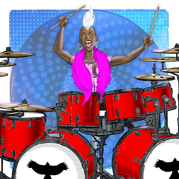 One of our faves right here and we are going to give her away... we are picking one person from the comments in 24hrs time... just tell us who the bass drumhead image below is in honor of 🥁🤘

#NFTCommunity #NFTGiveaway