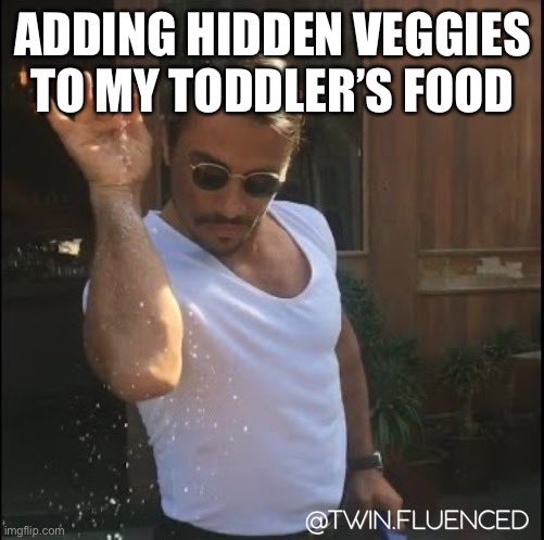 Twinfluenced's tweet photo. I’ll just be over here microplaning carrots #memes #saltbae #ParentTwitter https://t.co/MC5xpNThqP