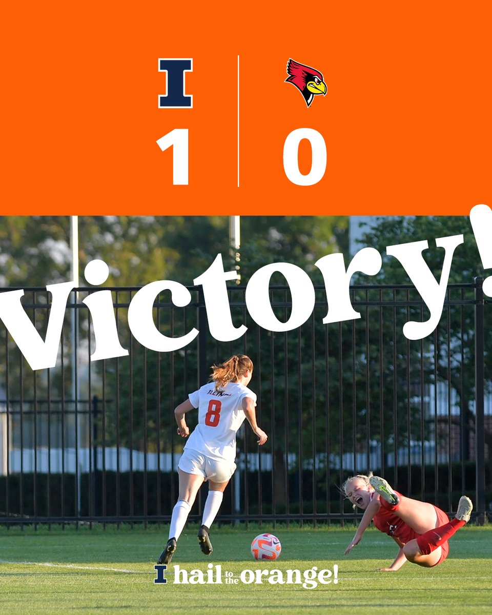 IlliniSoccer's tweet photo. #Illini Win! 

🔶&amp;🔷 in control from start to finish as @ashleypprell's game-winner lifts Illinois past Illinois State in the season opener! https://t.co/A3OudczZPj