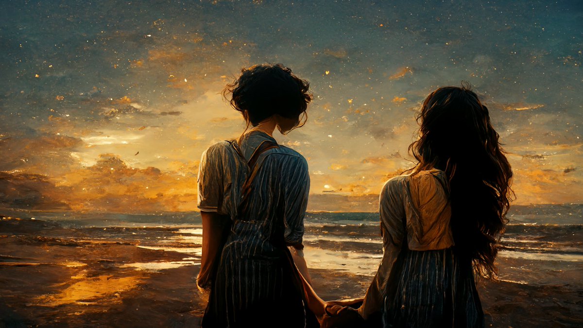 DaniNovarama's tweet photo. Hola! Sigo de vacaciones. Y, como me aburro, he aprendido a pintar. Sí, óleos y tal. No se me da mal, aquí, uno de mis cuadros, nada, una puesta de Sol con una pareja. Venga, que les enseño más, todos los cuadros del hilo son míos. Dentro hilo! https://t.co/YqVHpedXVW