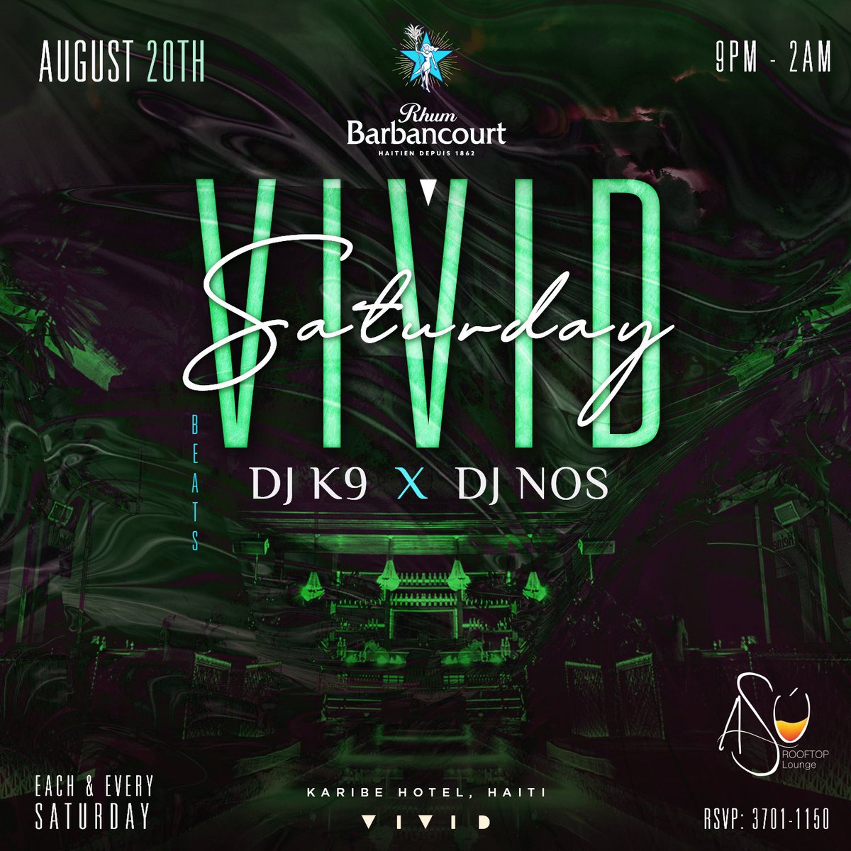 Toulesguich's tweet photo. VIVID SATURDAY
08.20.2022
@asulounge
Beats by: @djk9_ and @djnosofficial
RSVP ONLY ‼️‼️‼️
Reserve your tables now ‼️
#vividsaturday #vividgroup #asulounge #nightlife #nightlifepv #nightlifehaiti #partyinginhaiti https://t.co/mrhE4yHxW5