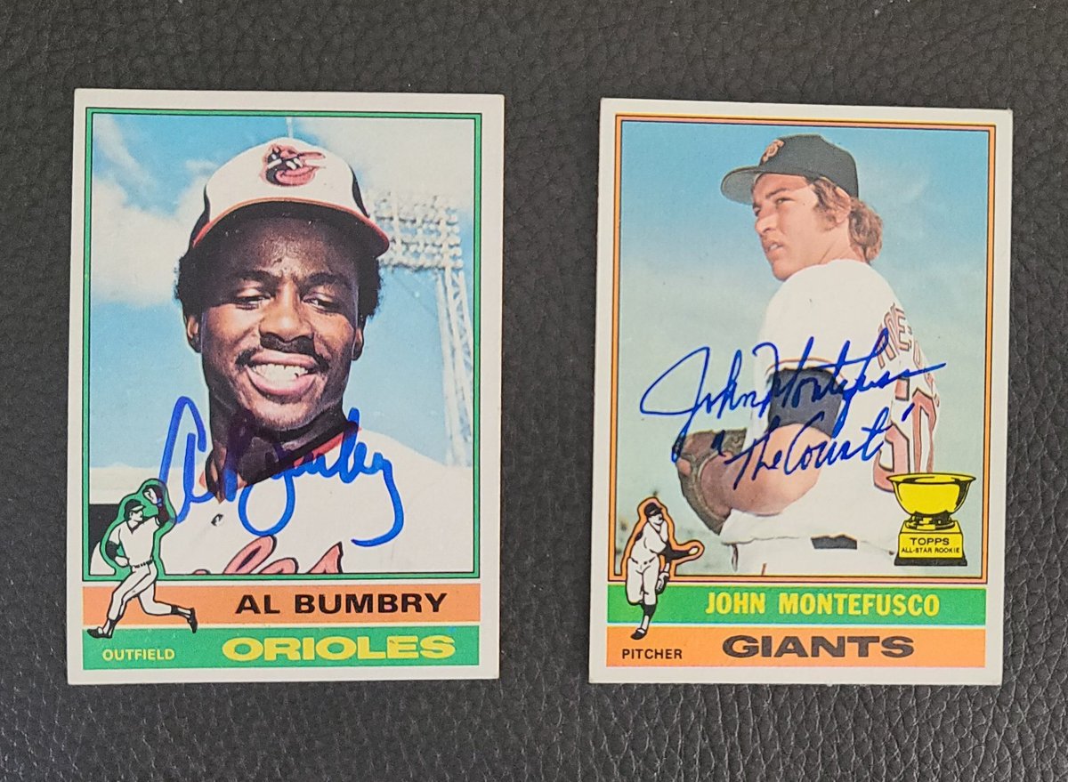 DennisCGarcia's tweet photo. Two new additions in my journey getting the 1976 #BaseballCards set signed: #AlBumbry and #JohnMontefusco AKA "The Count." https://t.co/EDXjmawmys