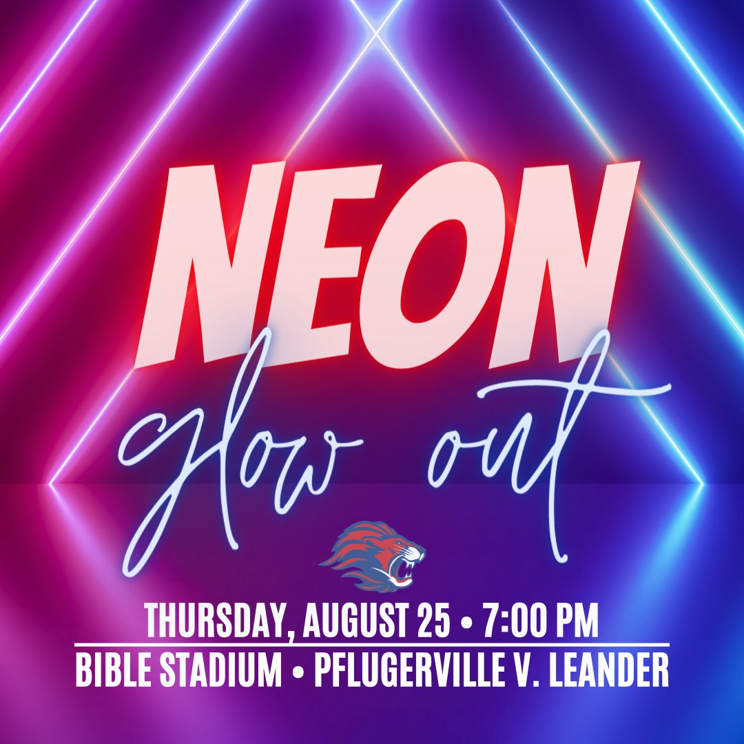 Let's GLOW Lions! We have a Thursday game this week and we're going to shine bright at Bible Stadium. #pridein001 #1LISD #leanderlions