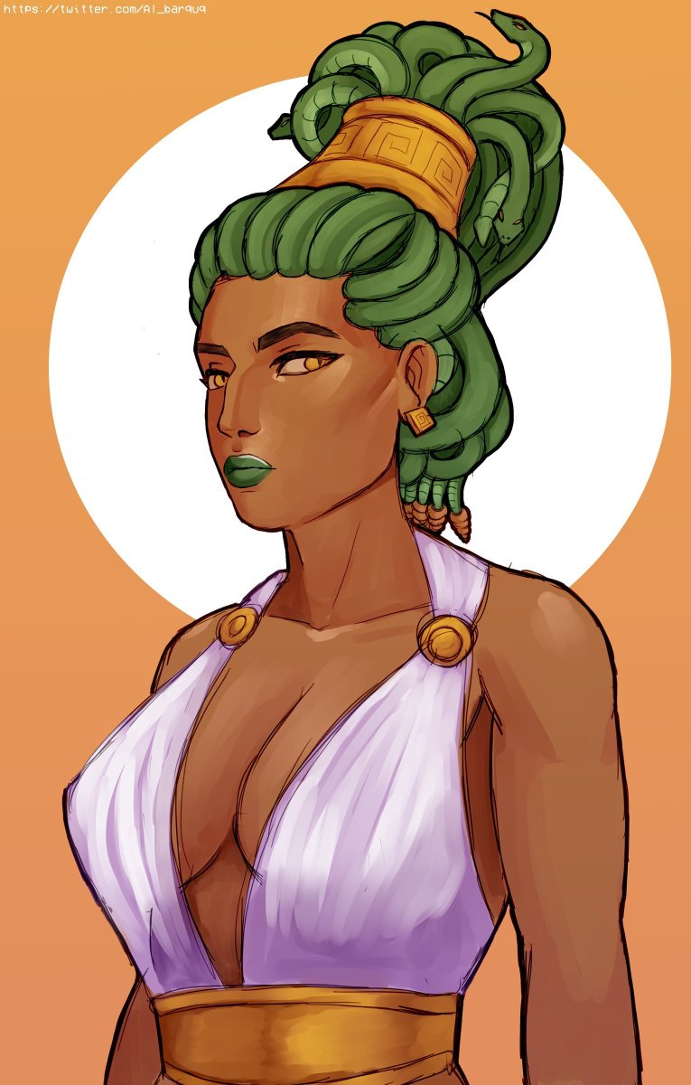 ThatOneApricot's tweet photo. Medusa sketch; 2019/2022 🐍 https://t.co/rT8ZiI2aZ9