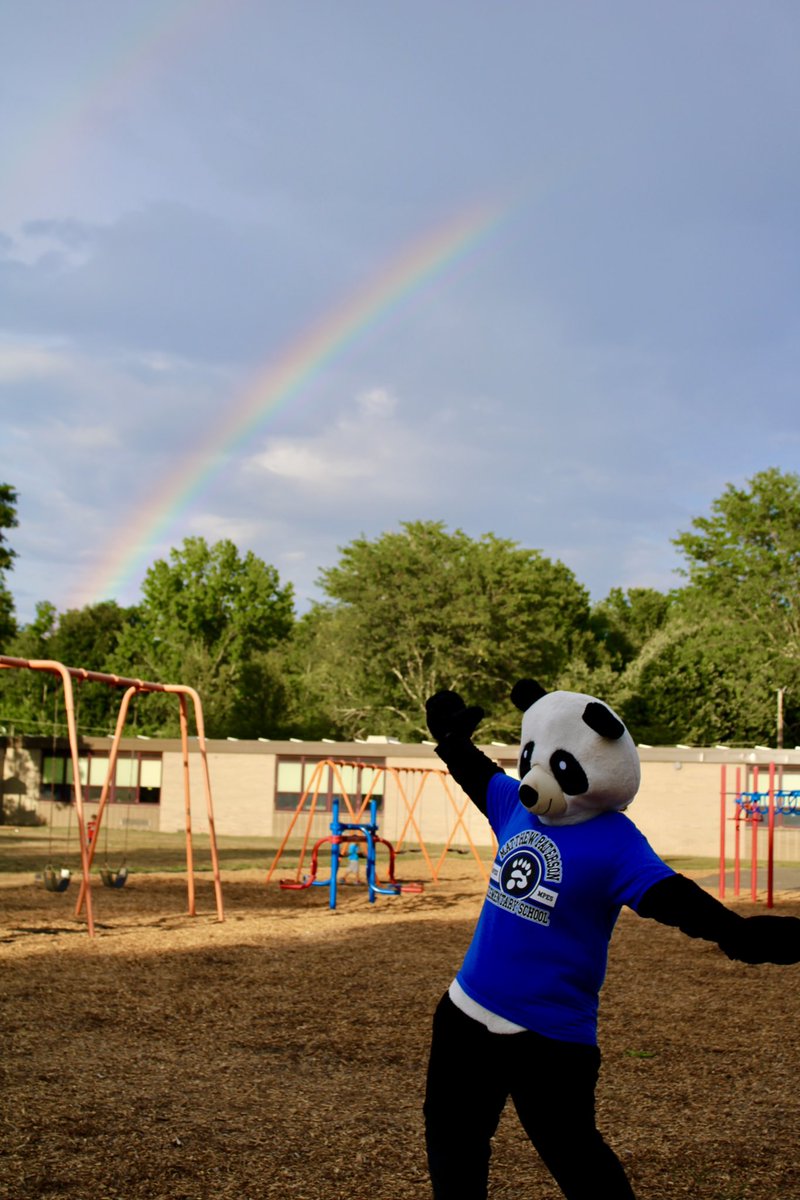 And after the rain there was a rainbow!
Thank you to all of our kinder families that were able to come out and play tonight.  We cannot wait to see our new pandas on September 1st!
#mpes #pandapower #aintnopartylikeapandaparty #rainbowsovermpes <a href="/MPES_Principal/">mikekirk</a> @Carmelschools