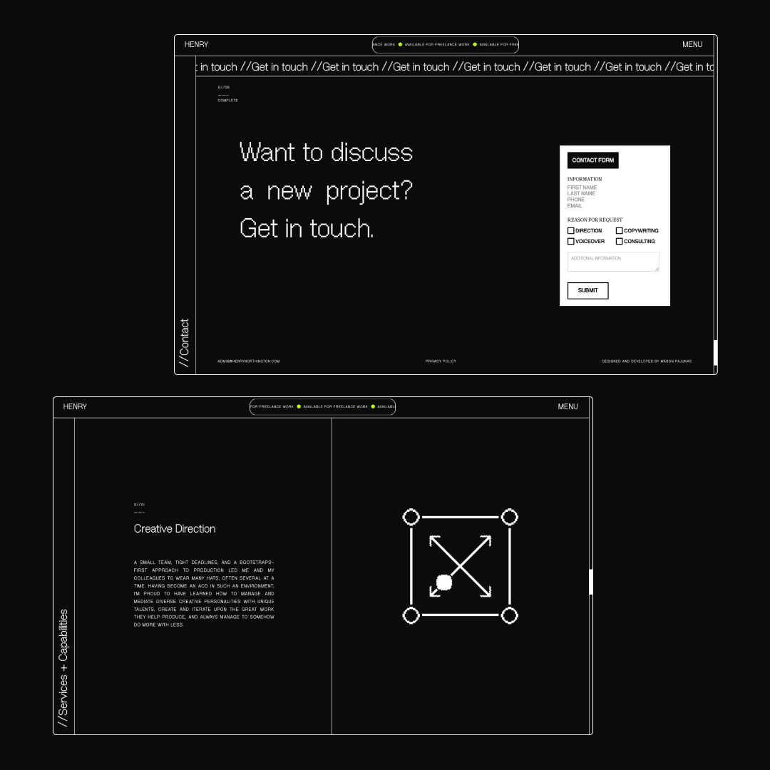 Mason_Is_Work's tweet photo. My site for Henry Northington is nominated for CSS Design Award's Site of the Day. Thank you to everyone who helped get it to the maximum number of votes in each category! https://t.co/q3XAQ6z5Xo