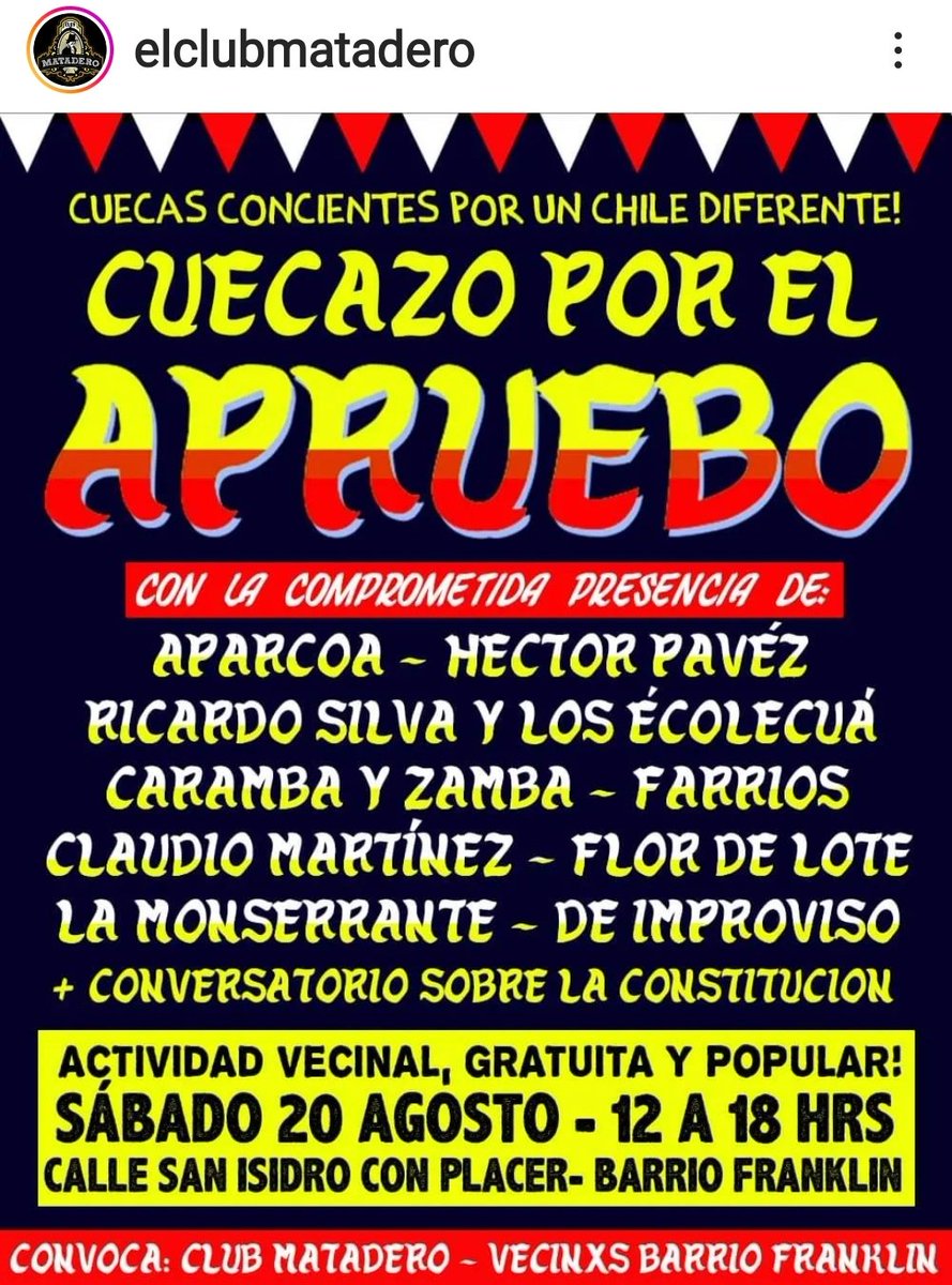Ivanevitch's tweet photo. @MarcObrecht1 @LoretoPU #Cuecazo 20/08 12:00 a 18:00
San Isidro esq. Placer, Santiago. https://t.co/i6717ehFAC