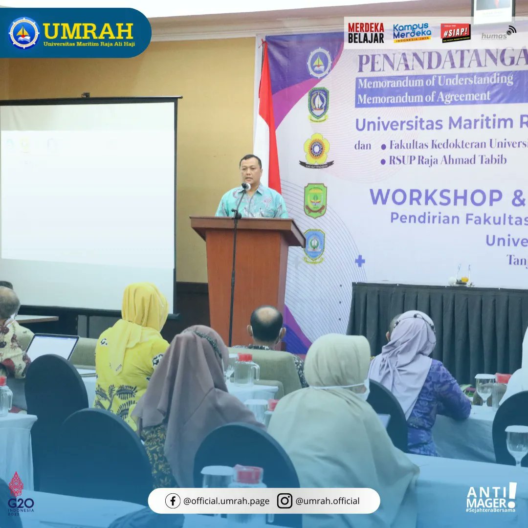 umrah_official's tweet photo. Dirikan Fakultas Kedokteran dan Ilmu Kesehatan, UMRAH Tandatangani MoU dan MoA bersama Stakeholder. Kamis (18/8/2022).

#IKU #Diktiristek #PTN #Mahasiswa #Kerjasama #Kedokteran https://t.co/LI0dSokFCA