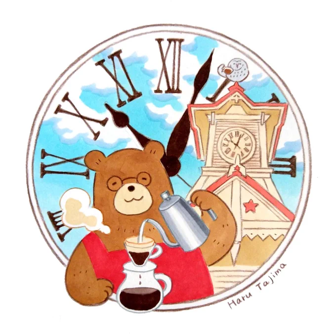 札幌時計台は俗に言われるがっかり名所ではない(むしろ良い)と語るヒグママスター#イラスト #北海道 