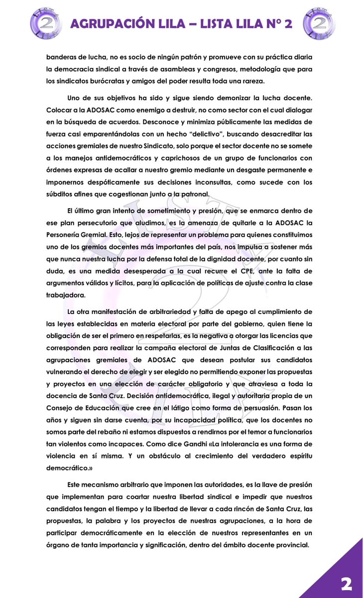 LilaAdosac's tweet photo. #Compañeras/os compartimos el siguiente documento en el cual reflejamos los tiempos de autoritarismo y crisis que se viven, a los mismos los enfrentamos con la lucha de todos!!! https://t.co/OUUTu8PUUF