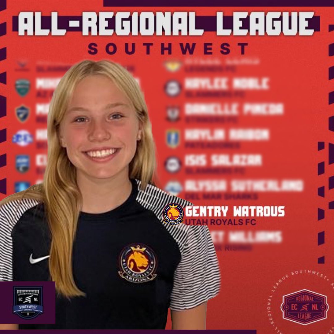 RoyalsFCAZ's tweet photo. Congratulations to Gentry Watrous on her 2021-2022 ECNL All Regional League Selection https://t.co/V7gleKHK9I