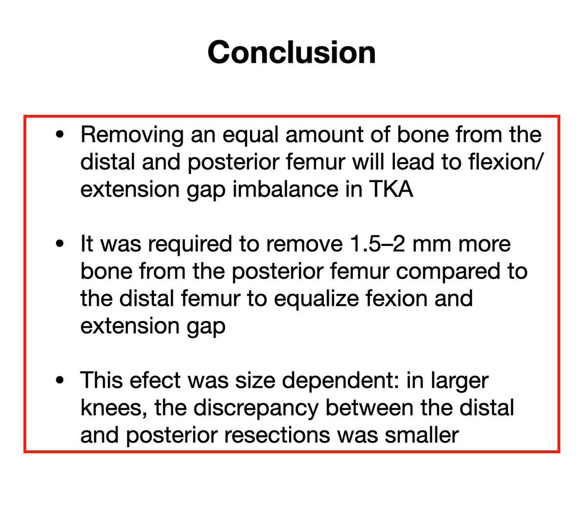 KSSTA's tweet photo. In this robot-assisted TKA study, it was necessary to remove 1.5 to 2 mm more bone from the posterior condyle compared to the distal condyle in order to balance flexion/extension gaps

#kneereplacement

Link: https://t.co/3cpjL8nPpV https://t.co/rUl0RT7YSP