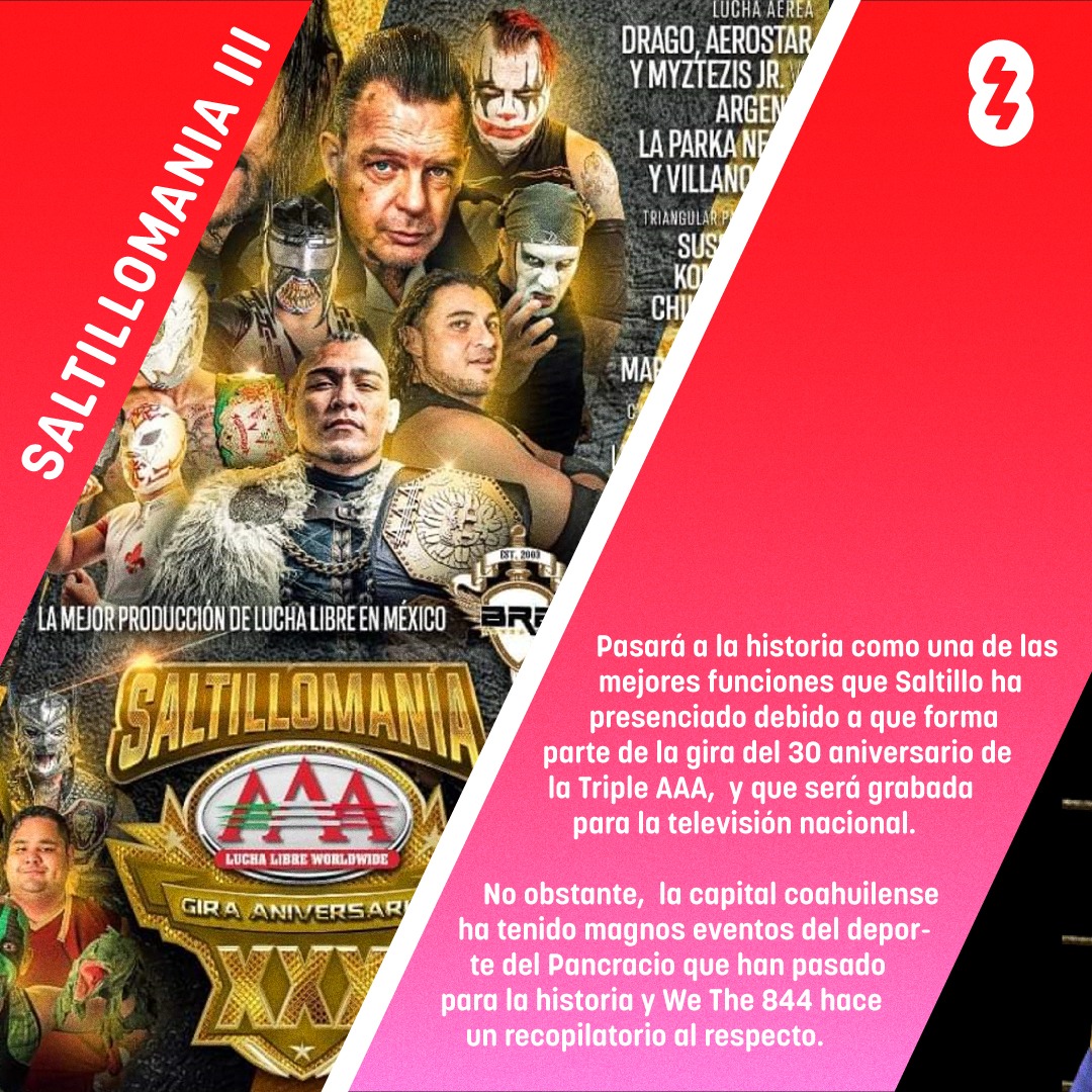 wethe844's tweet photo. 💪🔥#Saltillo vibrará con la gira del 30 aniversario de la @luchalibreaaa, un evento que nos recuerda los mejores momentos del Pancracio #luchalibre en la capital (1/3🧵)
#luchadores #wrestling #coahuila #triplea #mexico #saltillomania @LUCHAGOR https://t.co/1OMyxlX2qp