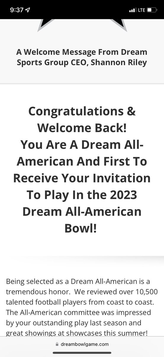 staton_cooper's tweet photo. Blessed to be invited to play in the Dream All American Bowl!! @ZKittley @coachmcarey @Coach_Patton27 @TTU_EJones @Rivals_Clint @CoachTWhitt @MoodyBearcatFB https://t.co/iwIbcvXgrD