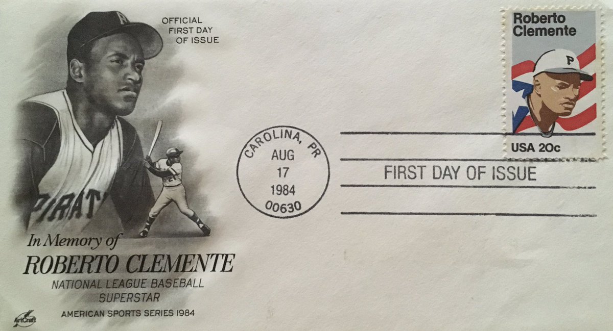 jasonbcooper's tweet image. #HBD #RobertoClemente #FirstDayIssue 17 Aug 1984 Carolina, PR