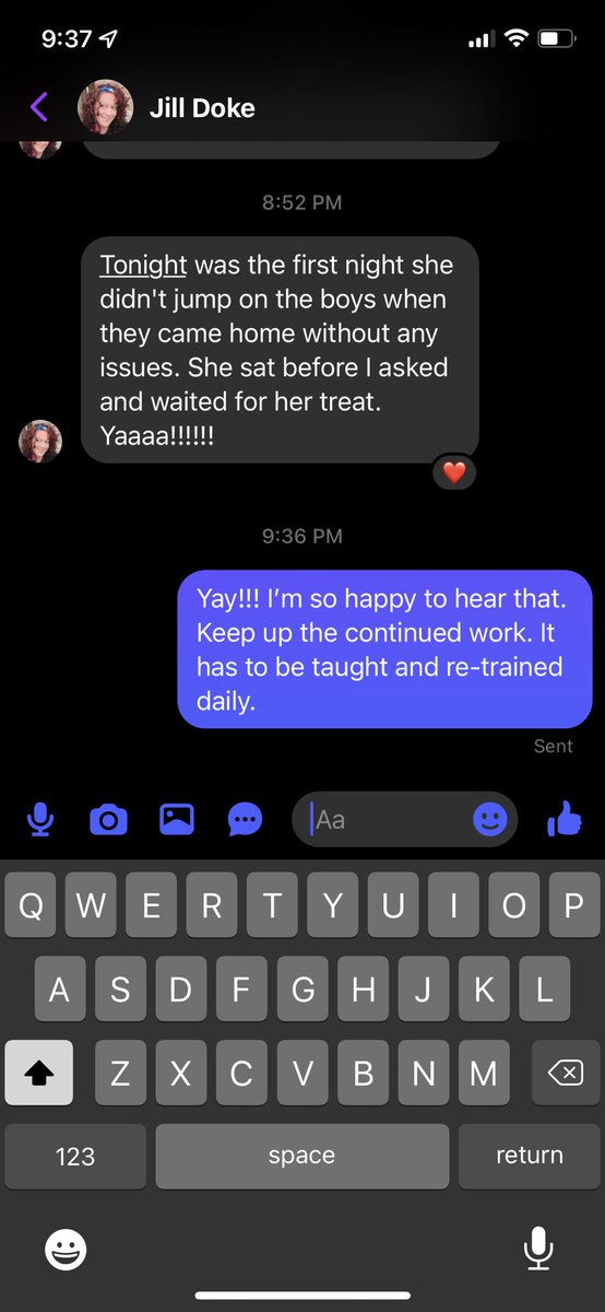 JamesCraigmyle's tweet photo. This client had her first, ONLINE #LiveK9, session 2 nights ago. Her German Shepherd was jumping all over the place & wouldn’t listen. I received this message about an hour ago
Way to go Jill, keep up the good work. #craigmylek9training #OPNation #OPLive
https://t.co/57O1cKaU54 https://t.co/SFgqGedN8q