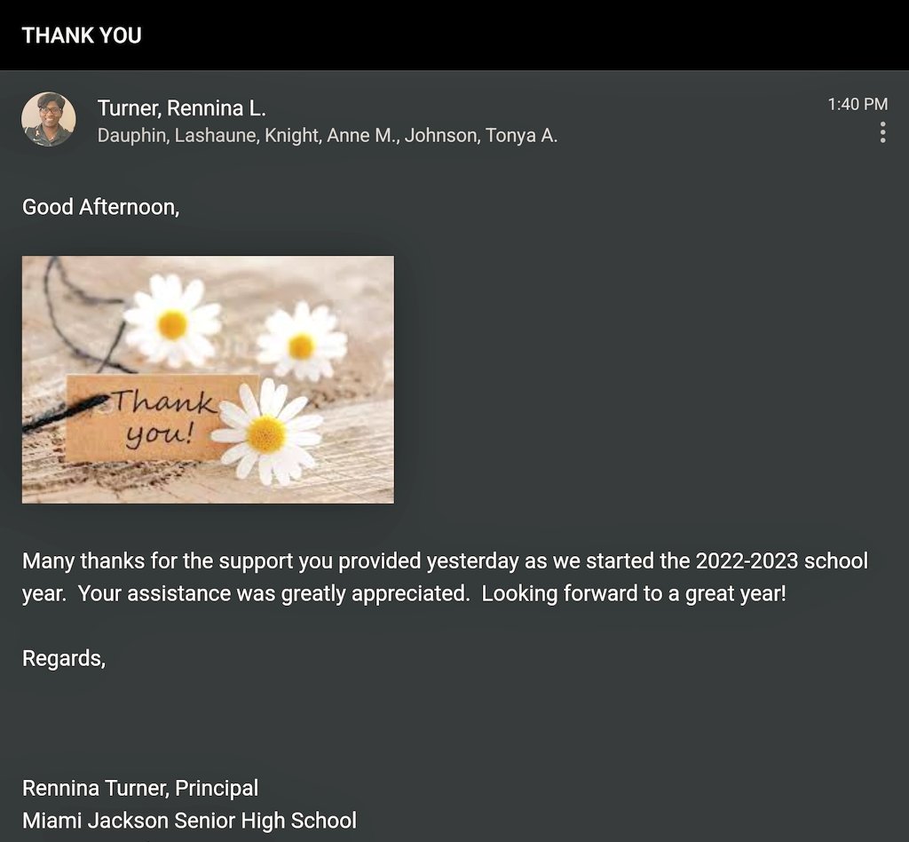 jshaunefit's tweet photo. Always a pleasure to be appreciated.  #BuildingRelationships @RenninaT @AnneKnight4Edu @yvonnettecmdcps @lisagarcia_lisa https://t.co/426TVzosVh